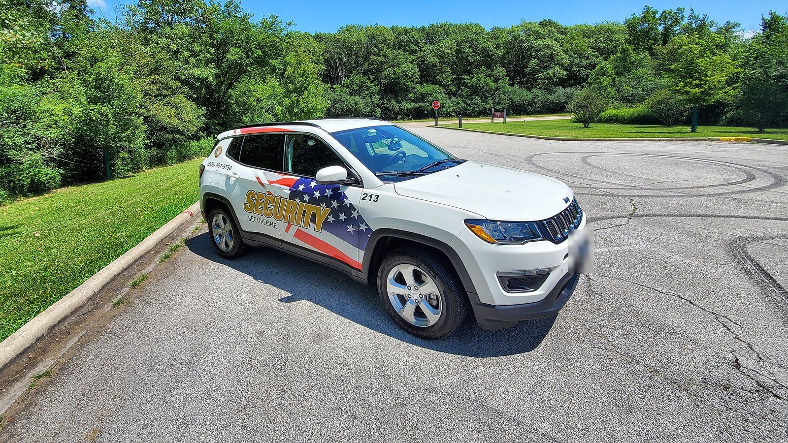 SecureOne branded patrol vehicle